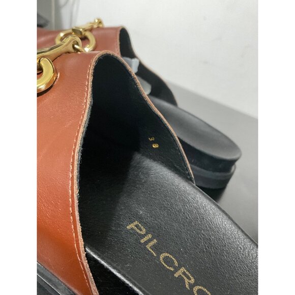 PILCRO ANTHROPOLOGIE Women Horsebit Buckle Clogs in Brown size 38 (US 8) - Picture 7 of 8